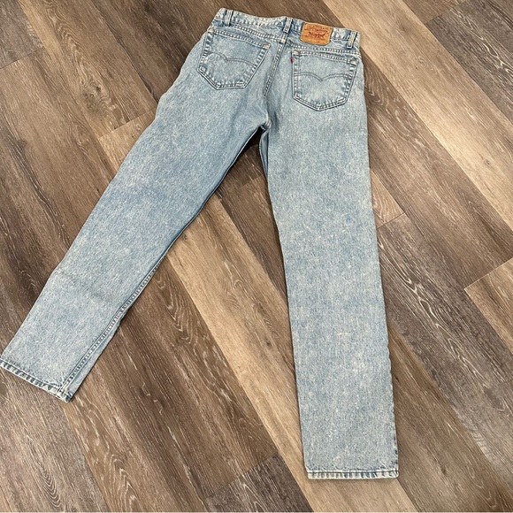 LEVI'S 550 34 x 34 VINTAGE Y2K 80s ACID WASH JEANS HIGH WAIST STRAIGHT LEG JEAN - Picture 2 of 12